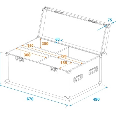 ROADINGER Flightcase 4x LED IP PAR 12x8W QCL/12x9 SQL Spot
