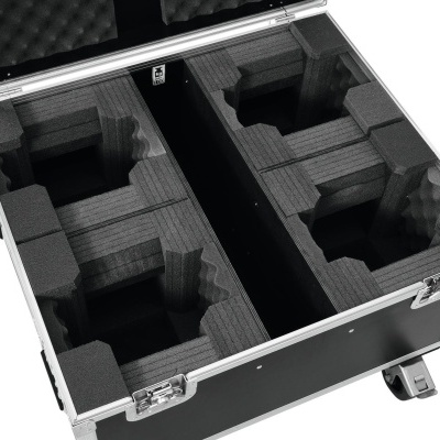 ROADINGER Flightcase 4x LED TMH-X1 Moving-Head Beam with wheels