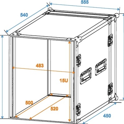 ROADINGER Rack Profi 15U 45cm