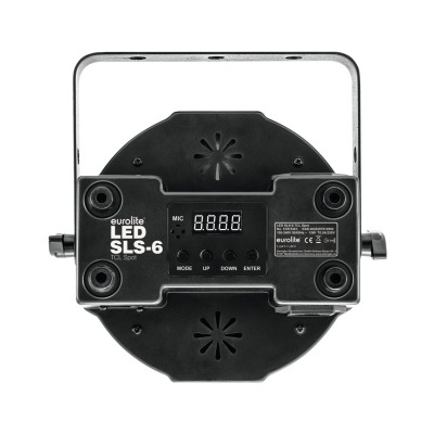 Luz LED preta eurolite SLS-6 com display digital e suporte metálico