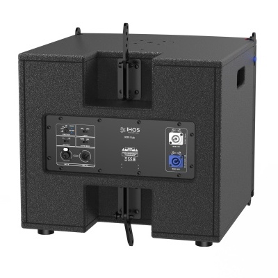 Coluna de som preta IHOS KGS-5A com painel traseiro e conectores