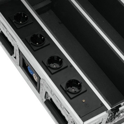 ROADINGER Flightcase 4x AKKU BAR-6 Glow QCL Flex QuickDMX with charging function