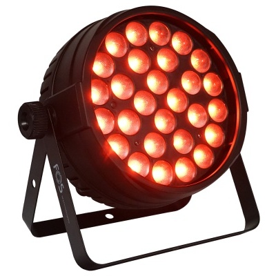 Refletor preto com LEDs vermelhos e suporte metálico