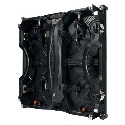 Painel modular LED metálico e plástico preto com alças e conectores