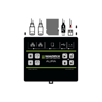 AURA 2 - Stand-alone recorder / player, 2 universes over network, DIN rail