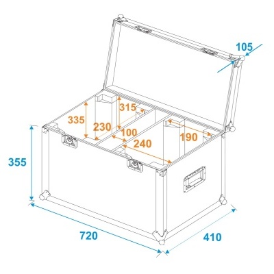 ROADINGER Flightcase 2x LED TMH-X4