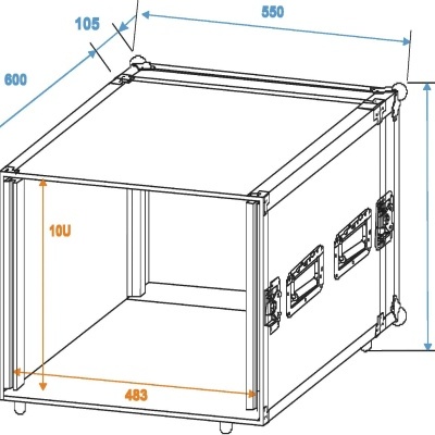 ROADINGER Amplifier Rack PR-2ST, 10U, 57cm deep
