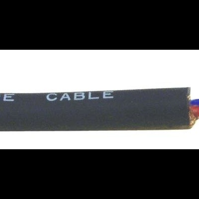 Cabo microfone preto com três condutores expostos