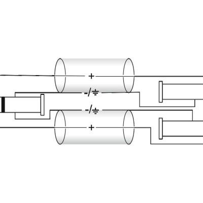 OMNITRONIC Adaptercable 3.5 Jack/2xJack 6m bk