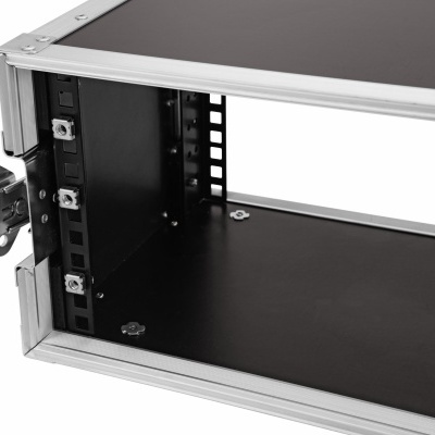 Gaveta preta metálica com estrutura em alumínio e fecho lateral