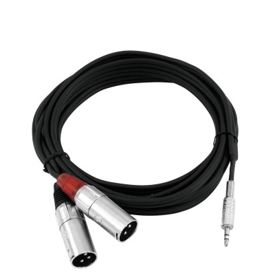 OMNITRONIC Adaptercable 3.5 Jack/2xXLR(M) 3m bk