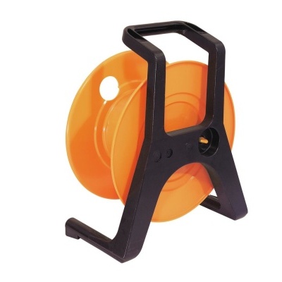 Carretel portátil preto e laranja para cabo ou mangueira