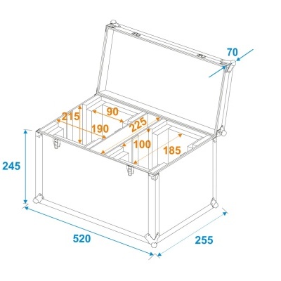 ROADINGER Flightcase 2x LED TMH-17