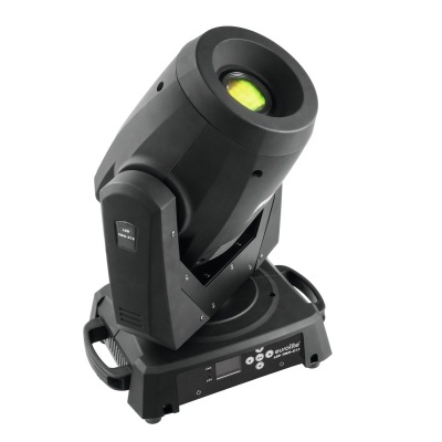Projetor móvel para iluminação profissional tipo moving head em plástico preto