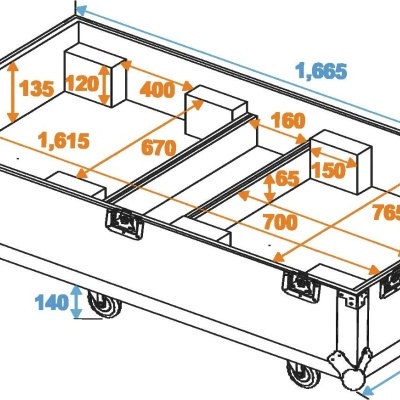 ROADINGER Flightcase 2x CLA-115
