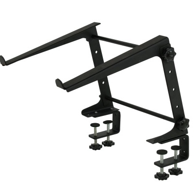 Suporte metálico preto para teclado com fixações ajustáveis