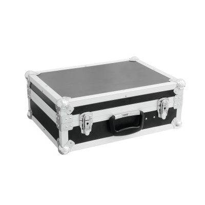 Mala rígida preta com metal prateado