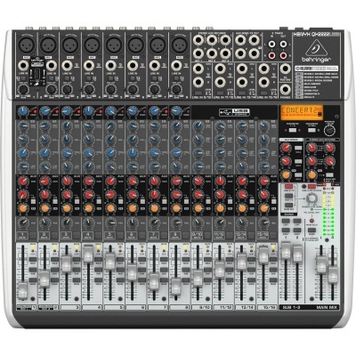 Behringer Xenyx QX2222USB Premium 22-Input 2/2-Bus Mixer with Xenyx Mic Preamps and Compressors, KLARK TEKNIK Multi-FX Processor, Wireless Option