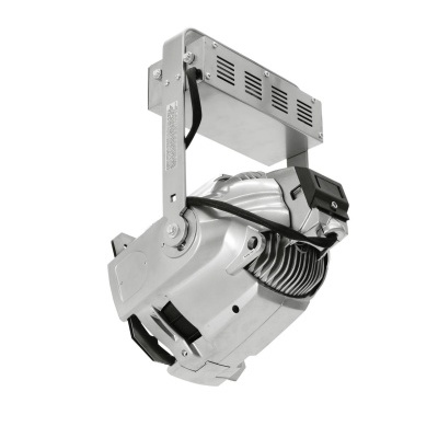 Refletor LED industrial cinzento com suporte metálico