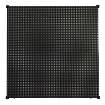 Painel quadrado preto com pequenos pontos e cantos reforçados