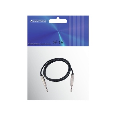 OMNITRONIC Jack cable 6.3 stereo 1m bk ROAD