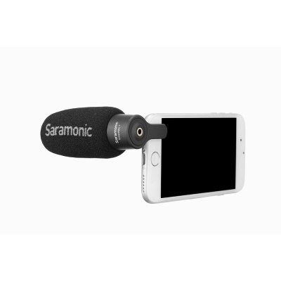 Saramonic SmartMic+ - Directional condenser microphone for mobile device, 3.5 mm mini-jack connector, 3.5 mm TRRS headphone connector