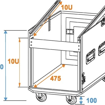 ROADINGER Special Combo Case Pro, 10U with wheels