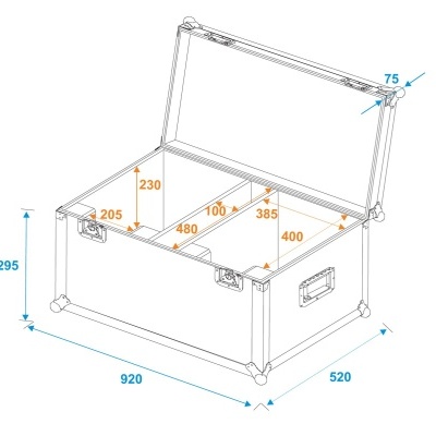 ROADINGER Flightcase 2x LED THA-150F Theater-Spot