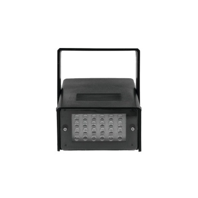 Luz LED preta com suporte ajustável e LEDs visíveis na frente