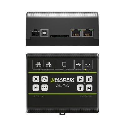AURA 2 - Stand-alone recorder / player, 2 universes over network, DIN rail