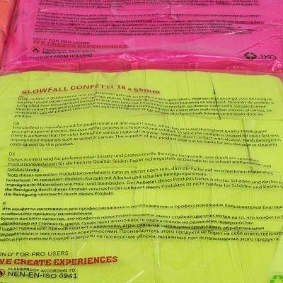 TCM FX Slowfall Confetti rectangular 55x18mm, neon-orange, uv active, 1kg