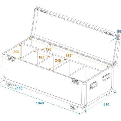 ROADINGER Flightcase 4x LED Umbrella