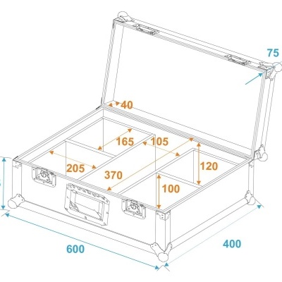 ROADINGER Flightcase 4x LED IP PAR 3x12W HCL