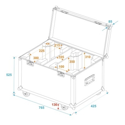 ROADINGER Flightcase 2x TMH-X5 with Wheels
