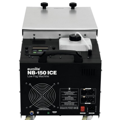 Máquina de nevoeiro Eurolite NB-150 ICE preta com tanque branco e rodas