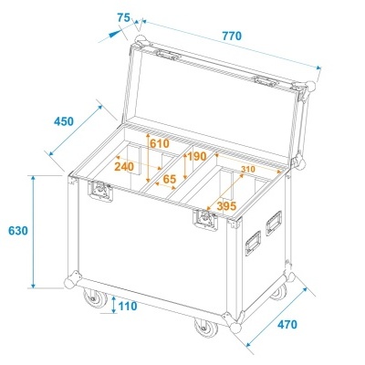 ROADINGER Flightcase 2x TMH BSW-380