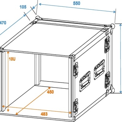 ROADINGER Amplifier Rack PR-2, 10U, 47cm deep