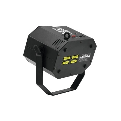 Projetor de efeitos de luz preto com etiquetagem e suporte ajustável