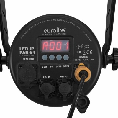 EUROLITE LED IP PAR-64 COB 3000K 100W Zoom bk