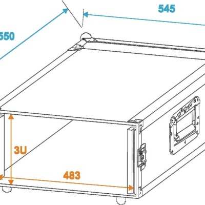 ROADINGER Amplifier Rack PR-1, 3U, 47cm deep