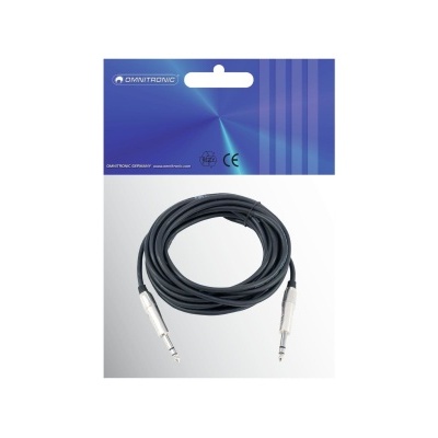 OMNITRONIC Jack cable 6.3 stereo 6m bk ROAD