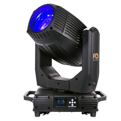 Cabeça móvel profissional preta para iluminação com lente azul