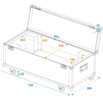 ROADINGER Flightcase 1x LED SL-350/SL-160 with wheels