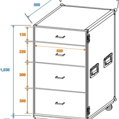 ROADINGER Universal Drawer Case ODS-1 with wheels