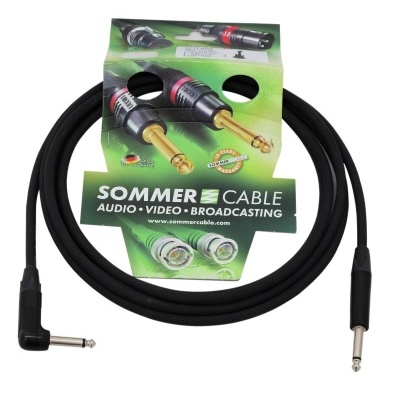 SOMMER CABLE Jack cable 6.3 mono 1x 90° 3m bk Neutrik