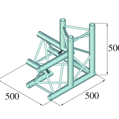 Estrutura metálica tridimensional com tubos e medidas 500 mm