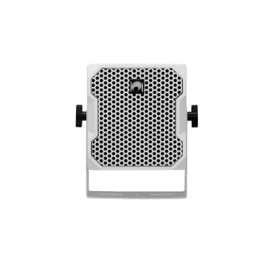 Lâmpada LED quadrada com painel perfurado em fundo branco