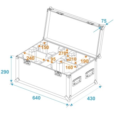 ROADINGER Flightcase 4x TMH-14/FE-300