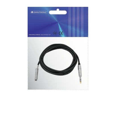 OMNITRONIC Jack extension 6.3 stereo 3m bk