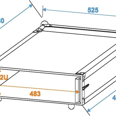 ROADINGER Effect Rack CO DD, 2U, 40cm deep, black